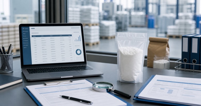 Buyer verifying CMC supplier certificates against an official database and quality documents