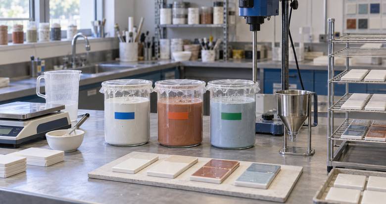 Generic ceramic materials laboratory setup for a controlled glaze slurry CMC qualification trial
