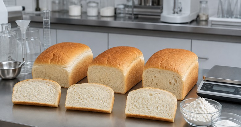 Matched bread loaves compared in a controlled CMC bakery trial