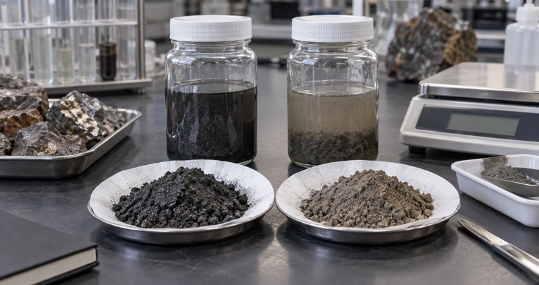 Paired flotation concentrate and tailings samples prepared for mass balance and assay review